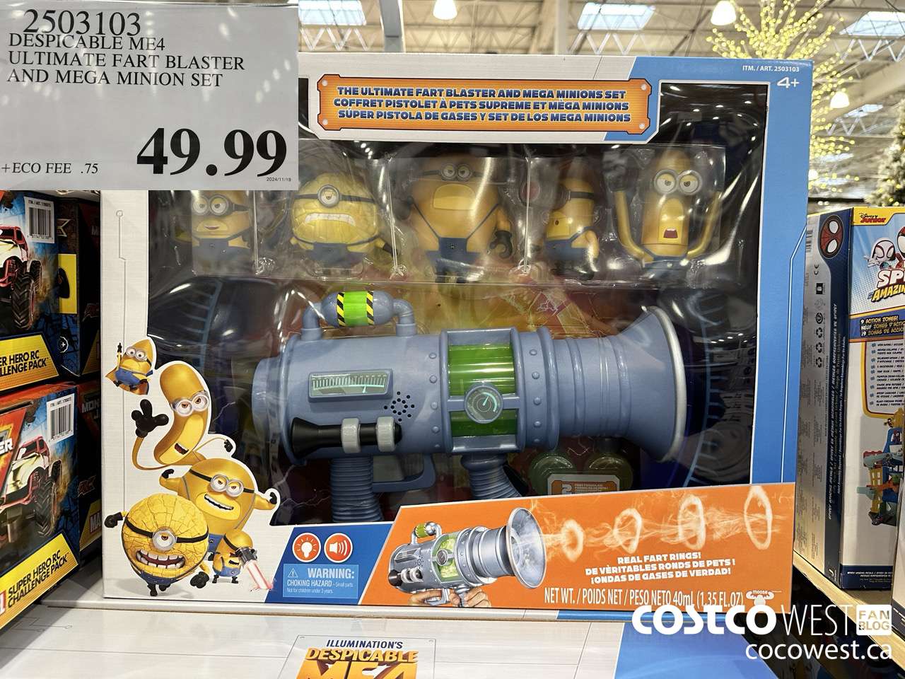 2503103 DESPICABLE ME4 ULTIMATE FART BLASTER AND MEGA MINION SET $49.99