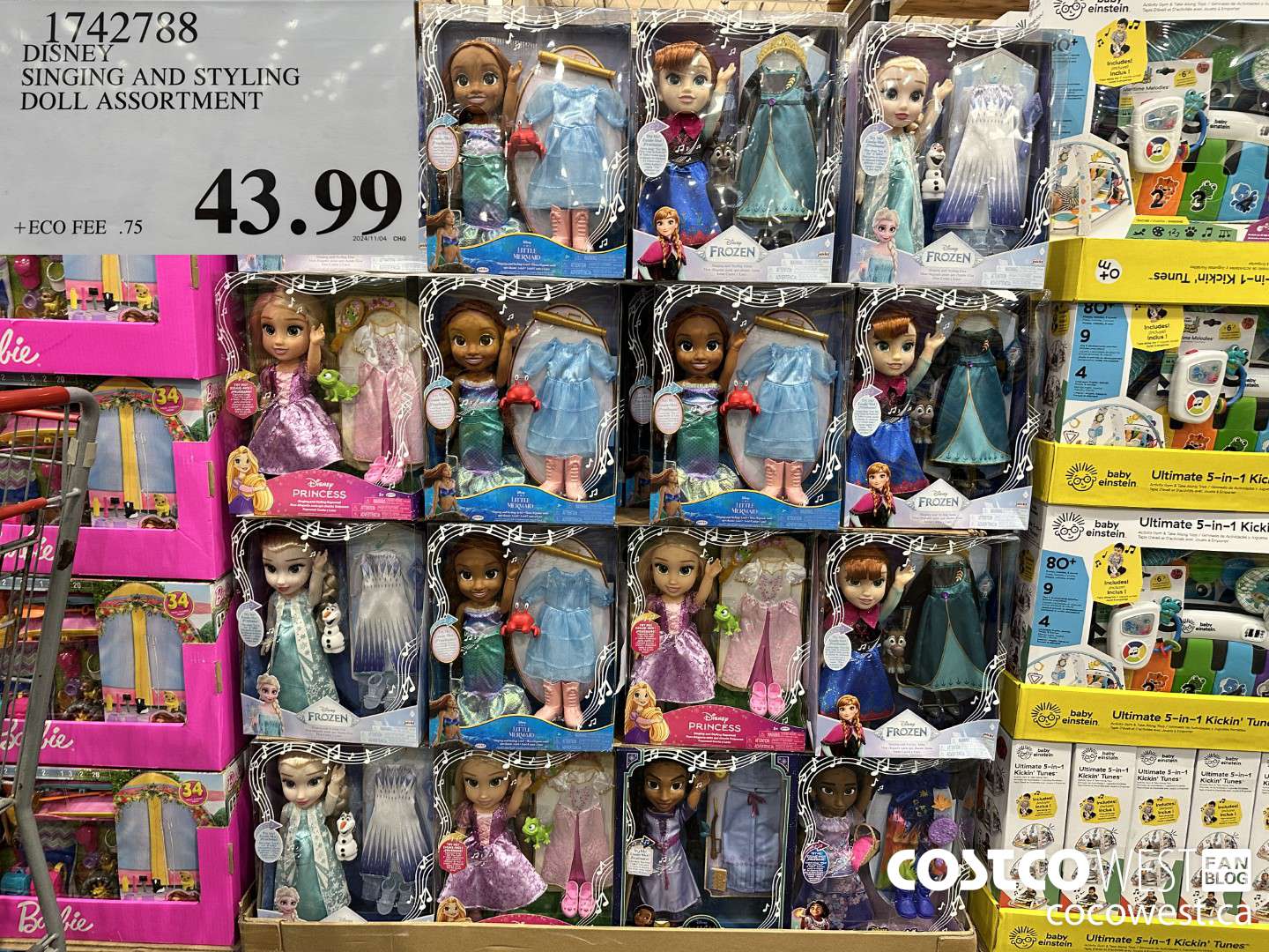 1742768 DISNEY SINGING AND STYLING DOLL ASSORTMENT $43.99