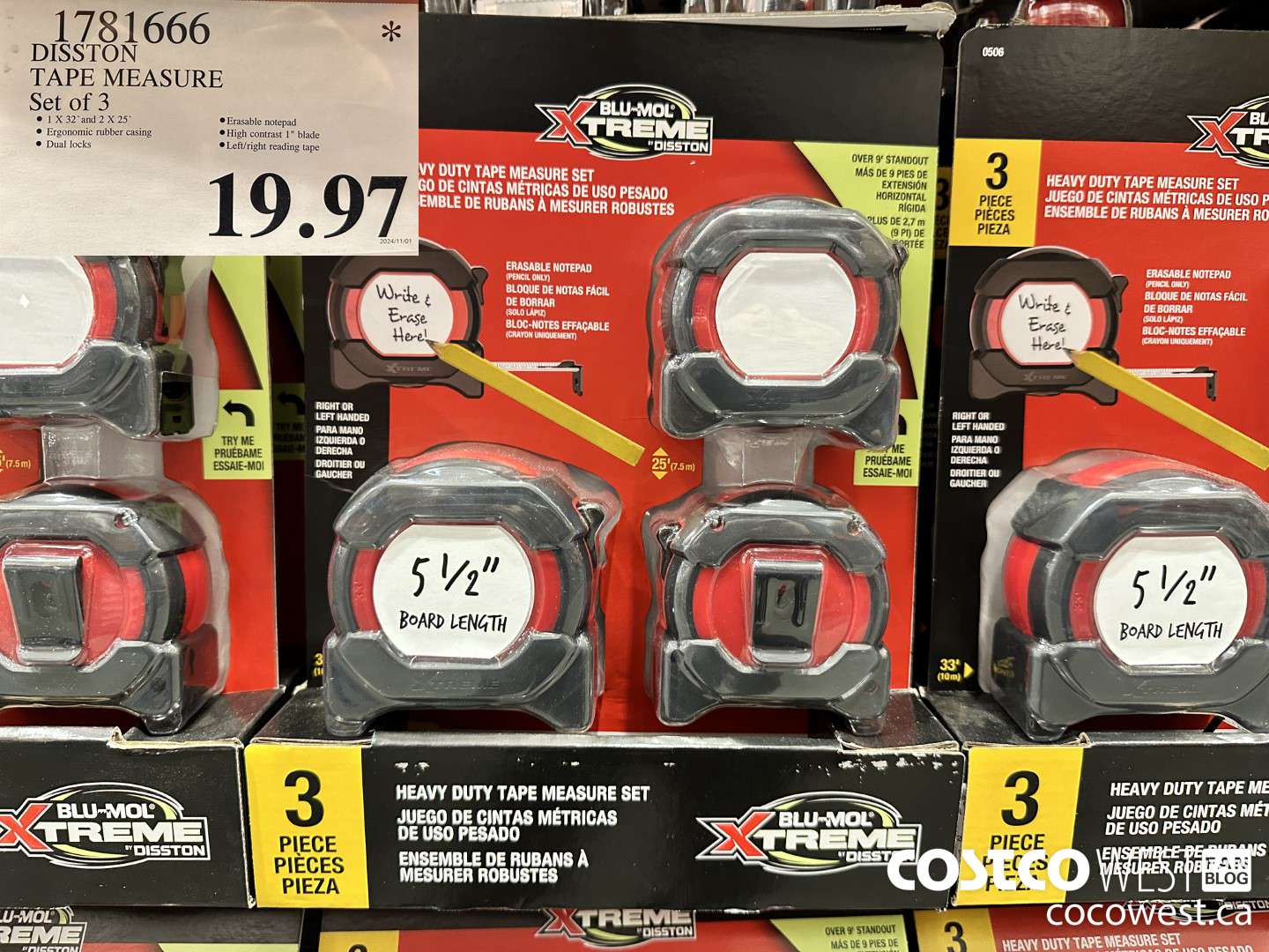 1781666 DISSTON TAPE MEASURE SET OF 3 $19.97