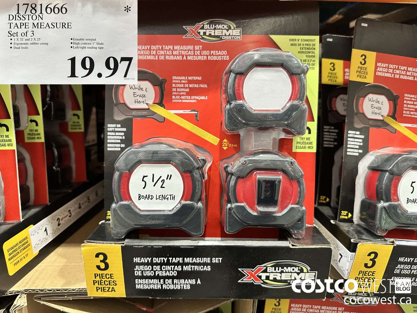 1781666 DISSTON TAPE MEASURE SET OF 3 $19.97