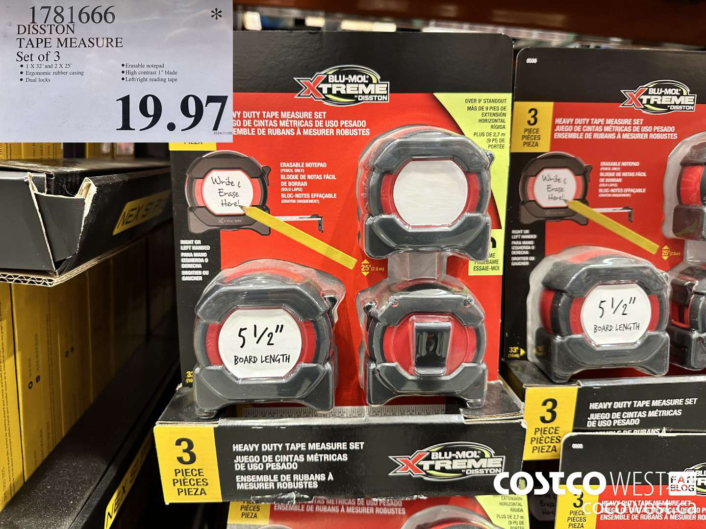 1781666 DISSTON TAPE MEASURE SET OF 3 $19.97