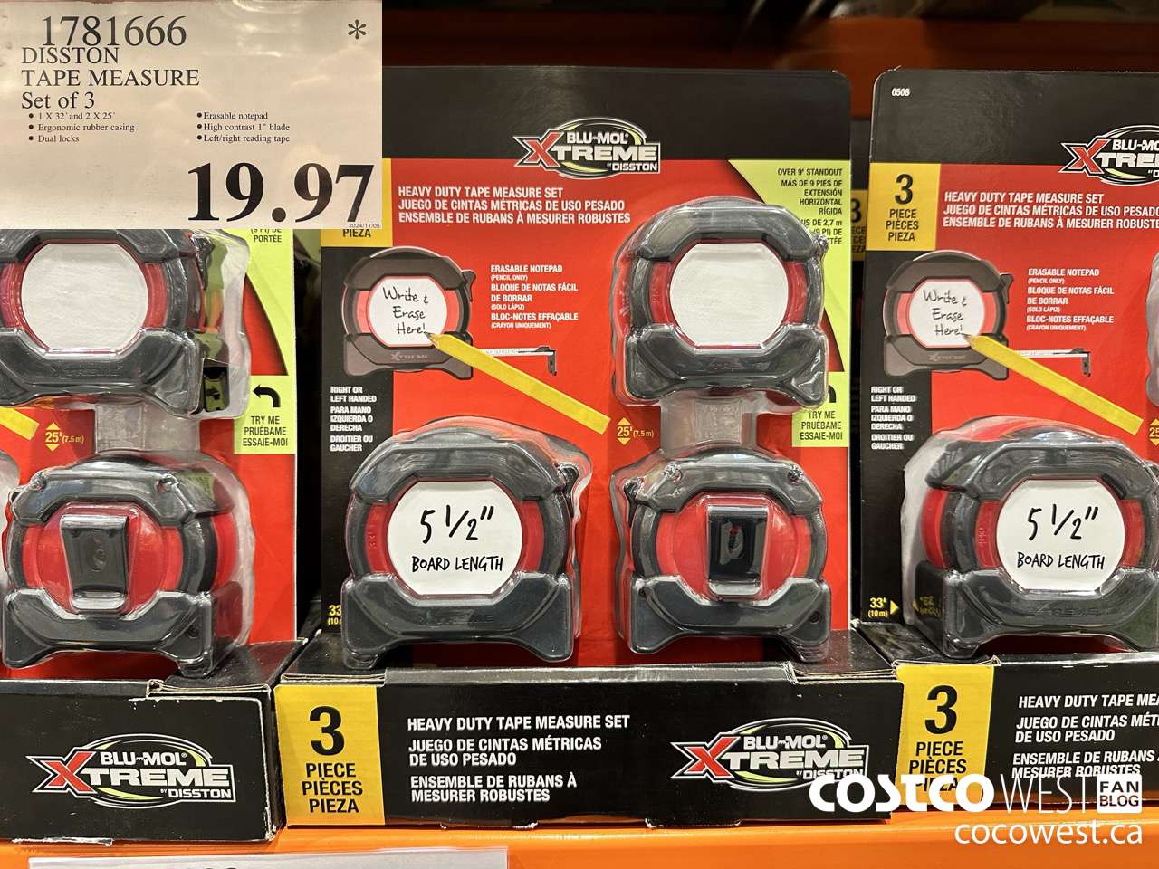 1781666 DISSTON TAPE MEASURE SET OF 3 $19.97