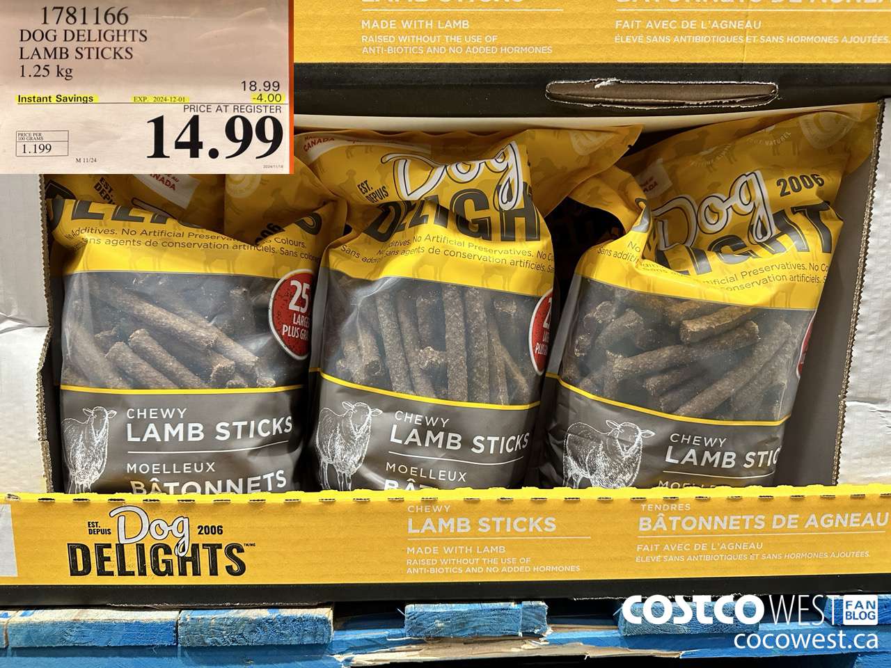 1781166 DOG DELIGHTS LAMB STICKS 1.25KG ($4.00 INSTANT SAVINGS EXPIRES ON 2024-12-01) $14.99