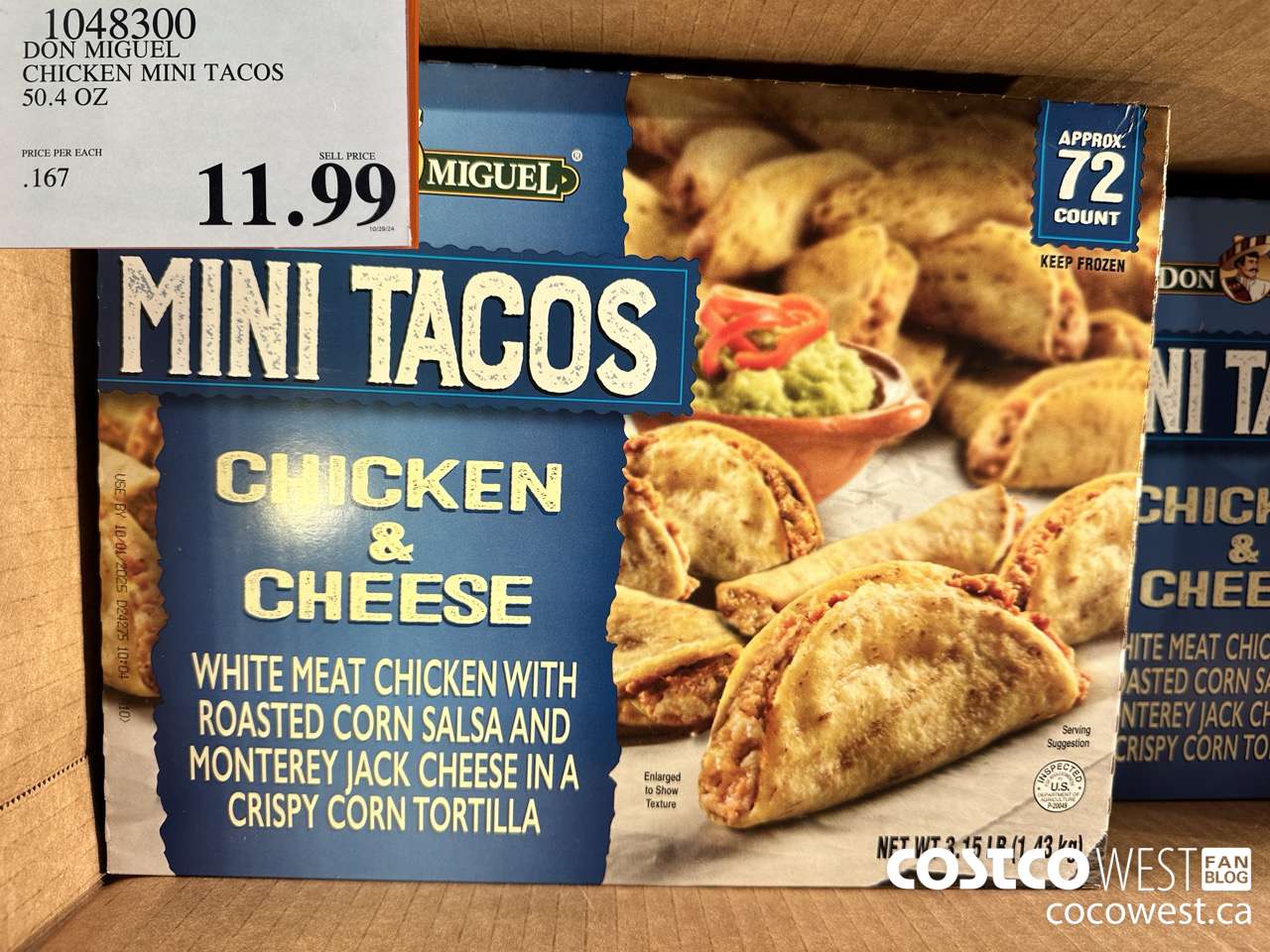 1048300 DON MIGUEL CHICKEN MINI TACOS 50.4 OZ $11.99