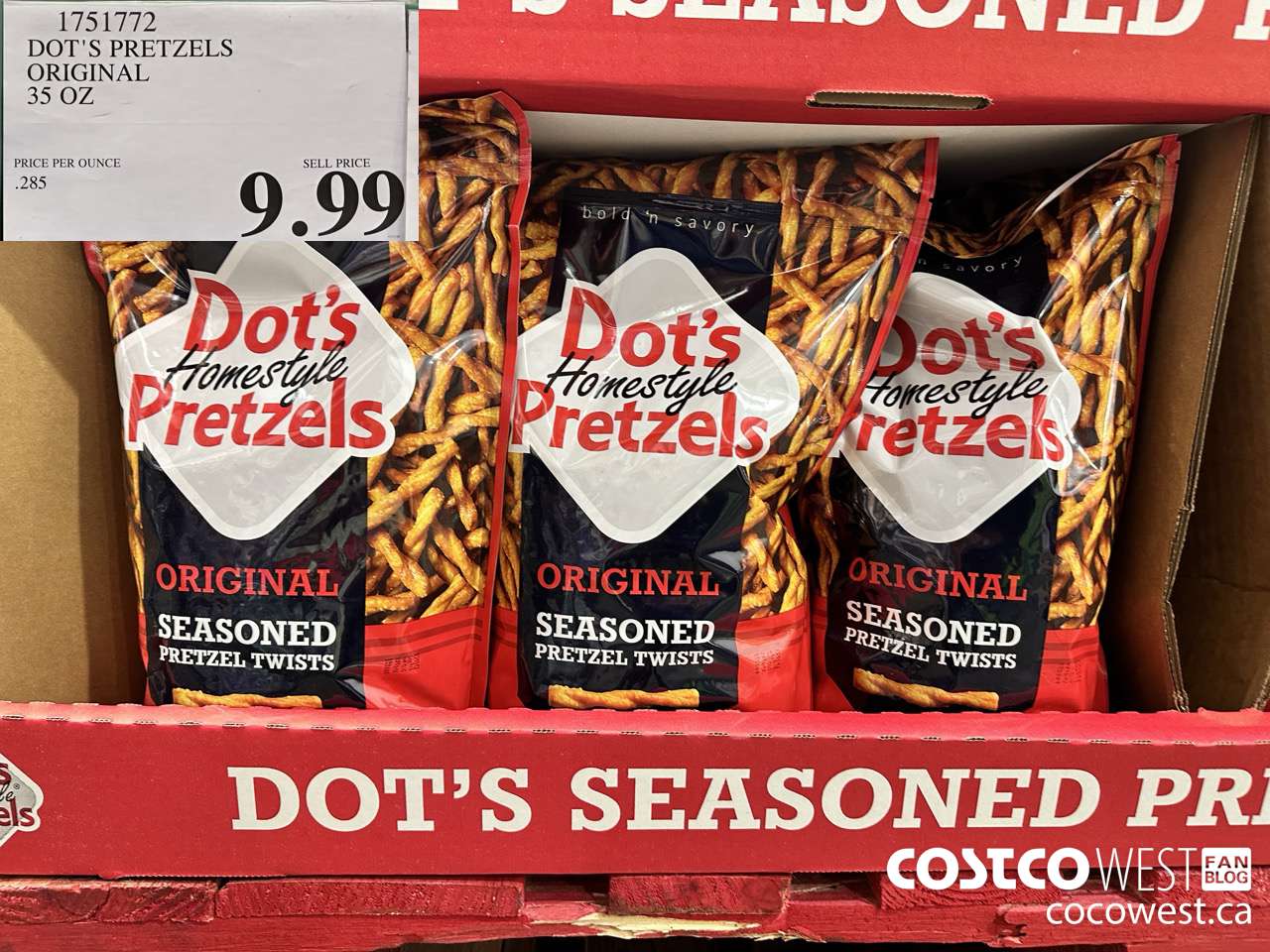 1751772 DOT'S PRETZELS ORIGINAL 35 OZ $9.99