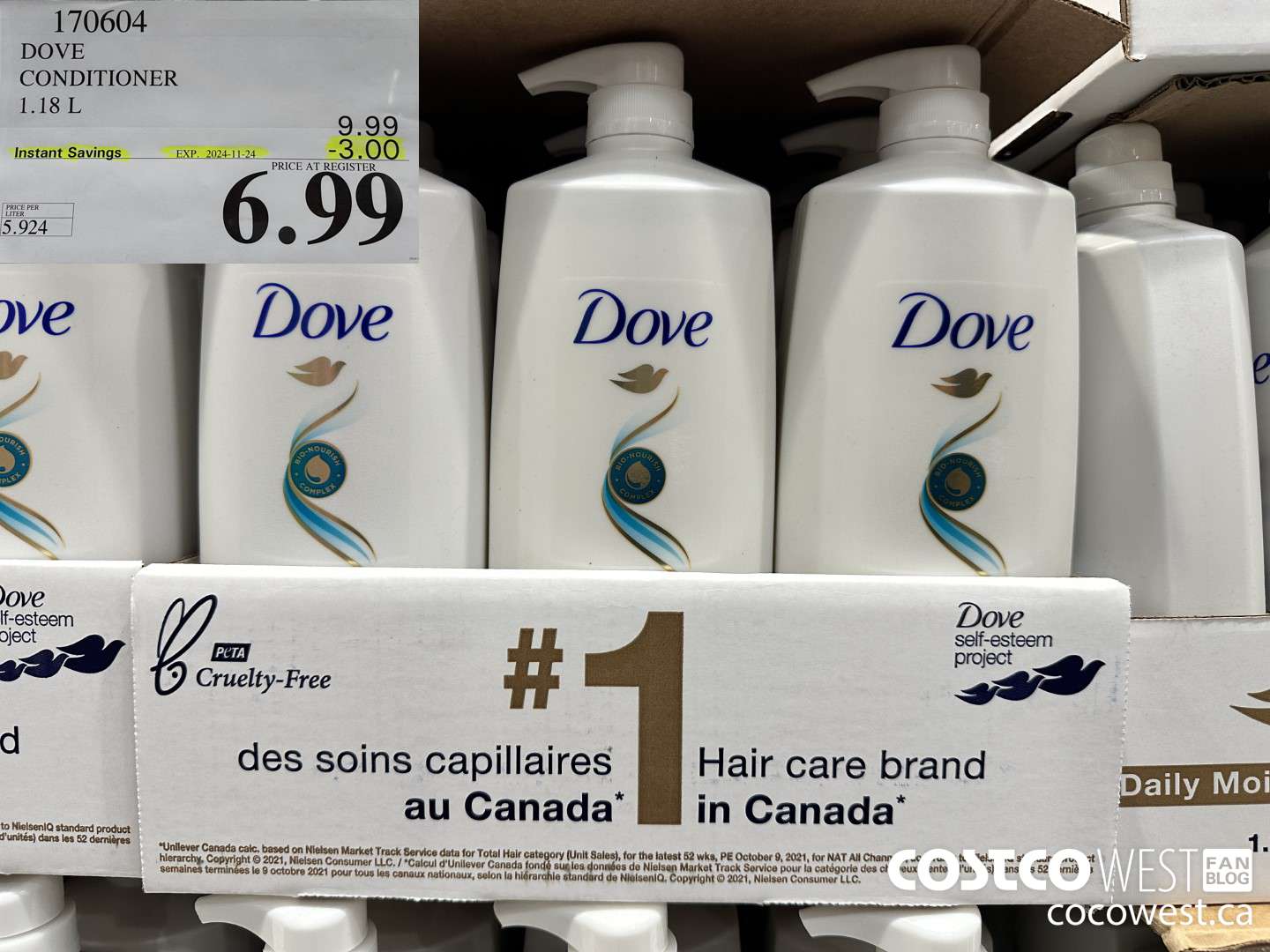170604 DOVE CONDITIONER 1.18 L ($3.00 INSTANT SAVINGS EXPIRES ON 2024-11-24) $6.99