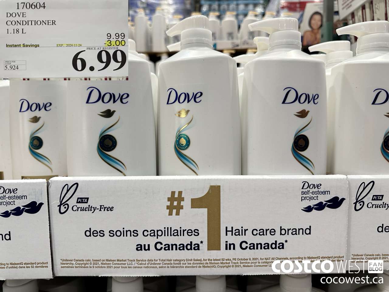170604 DOVE CONDITIONER 1.18 L ($3.00 INSTANT SAVINGS EXPIRES ON 2024-11-24) $6.99