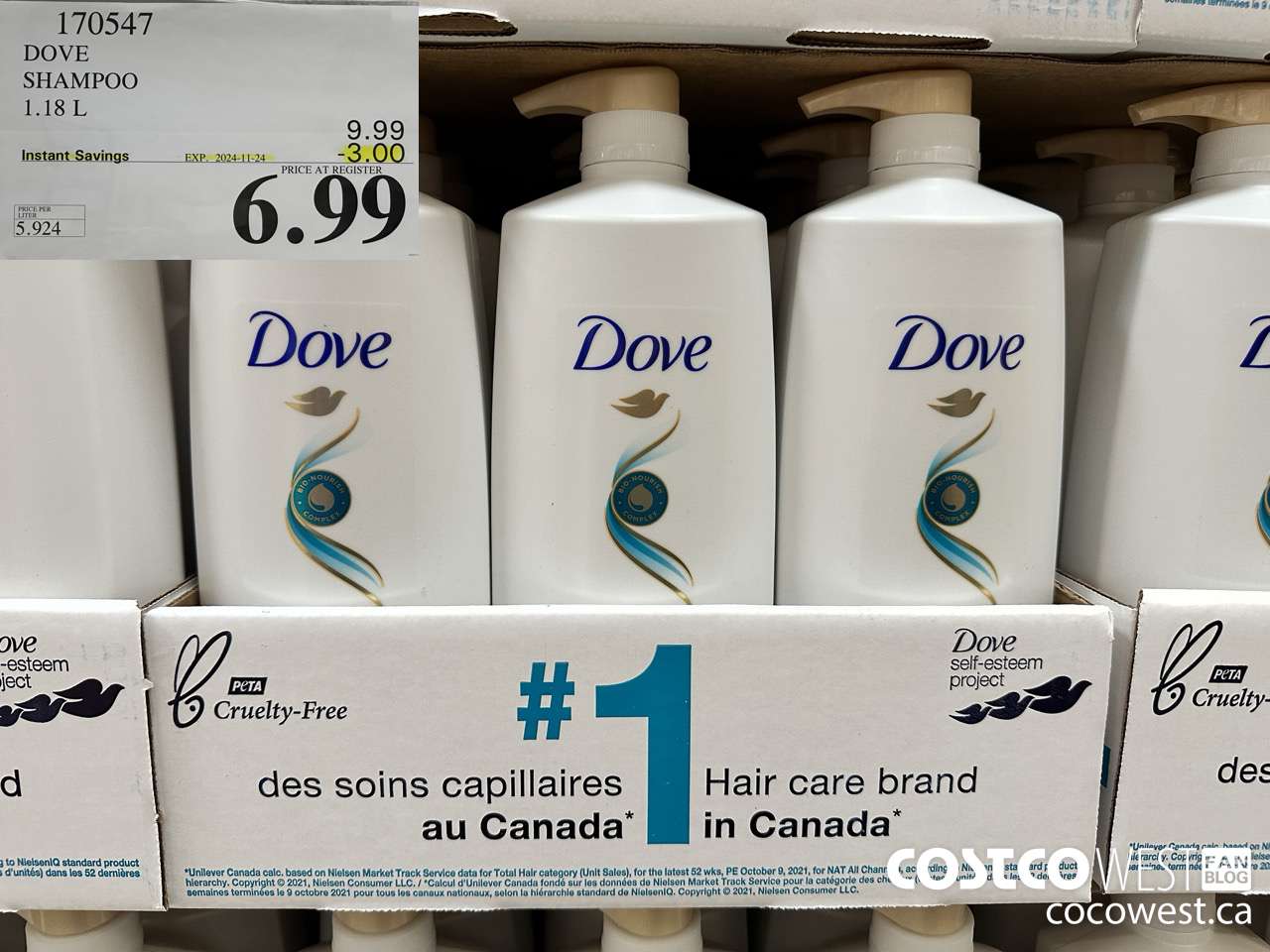 170547 DOVE SHAMPOO 1.18 L ($3.00 INSTANT SAVINGS EXPIRES ON 2024-11-24) $6.99