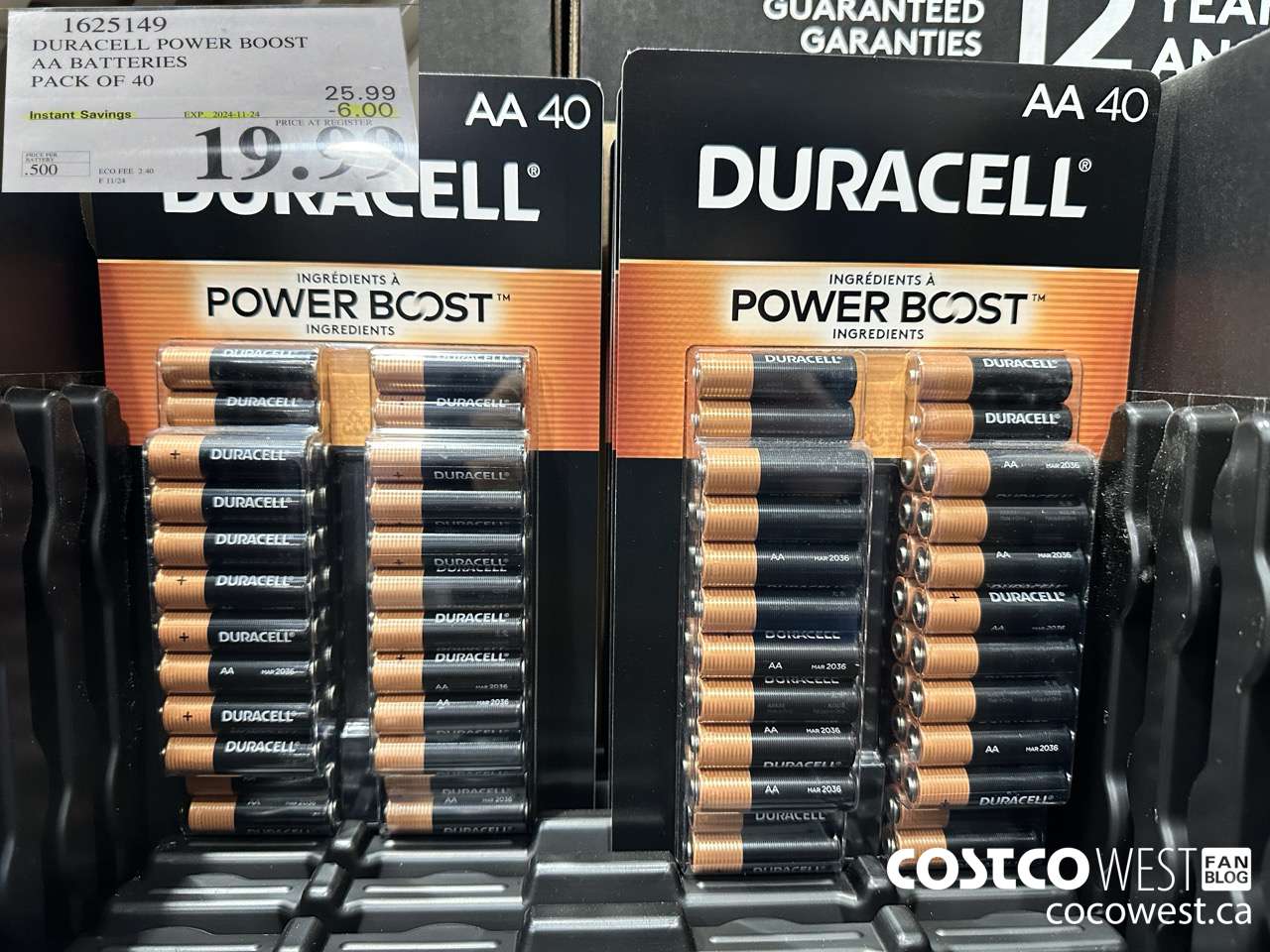 1625149 DURACELL POWER BOOST AA BATTERIES PACK OF 40 ($6.00 INSTANT SAVINGS EXPIRES ON 2024-11-24) $19.99