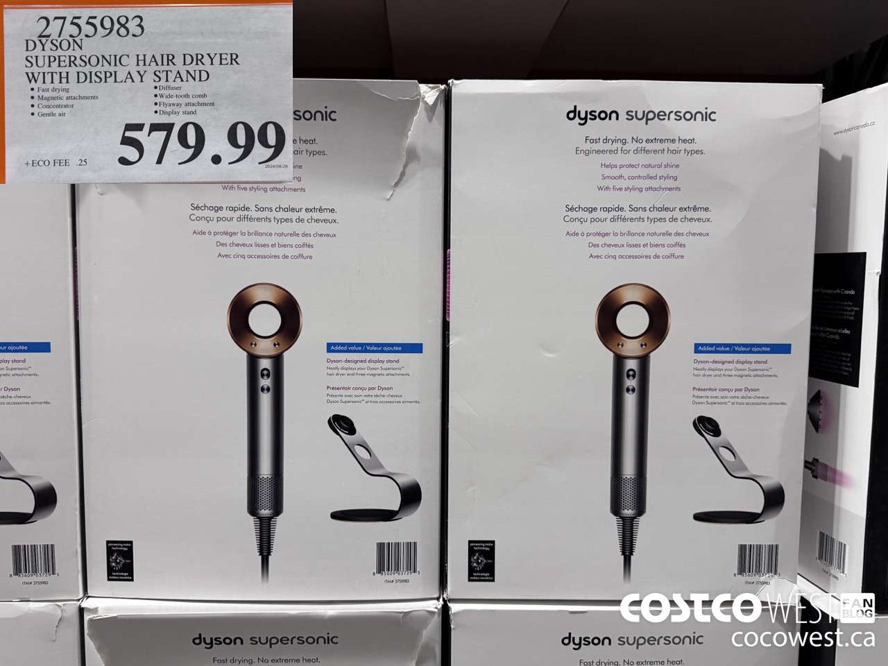 2755983 DYSON SUPERSONIC HAIR DRYER WITH DISPLAY STAND $579.99