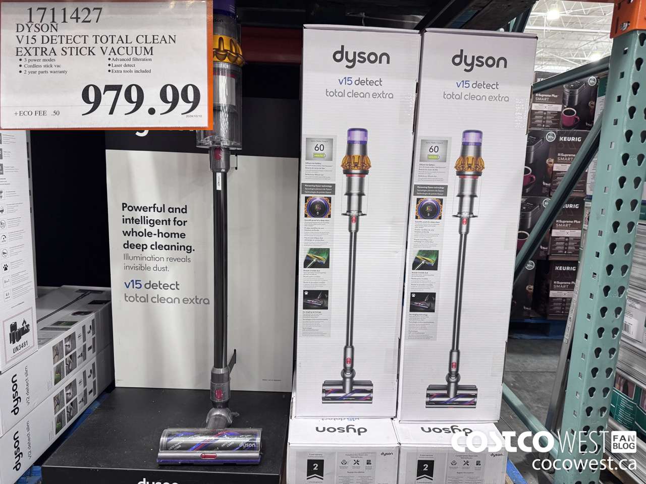 1711427 DYSON V15 DETECT TOTAL CLEAN EXTRA STICK VACUUM $979.99