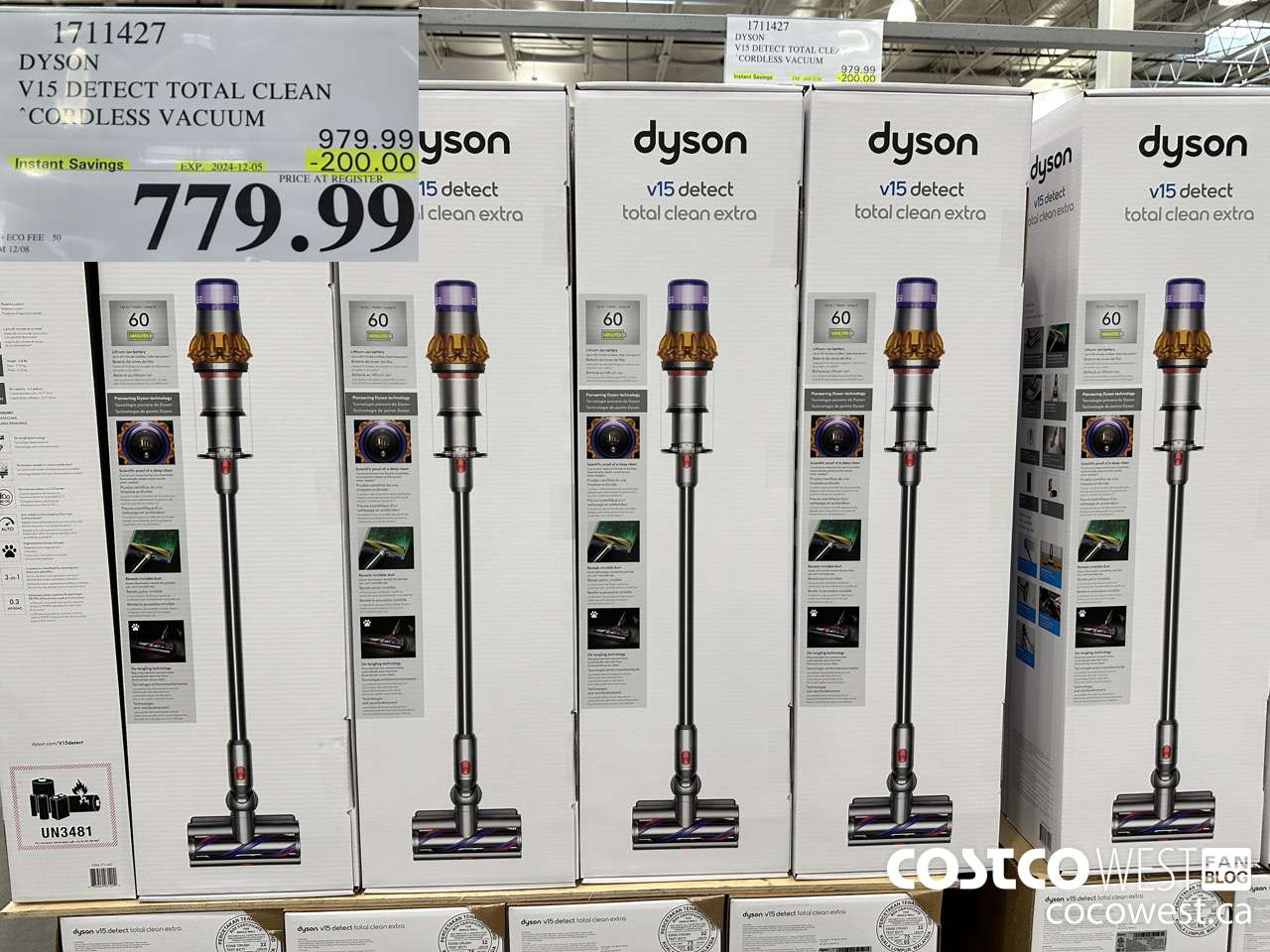 1711427 DYSON V15 DETECT TOTAL CLEAN EXTRA STICK VACUUM ($200.00 INSTANT SAVINGS EXPIRES ON 2024-12-05) $779.99