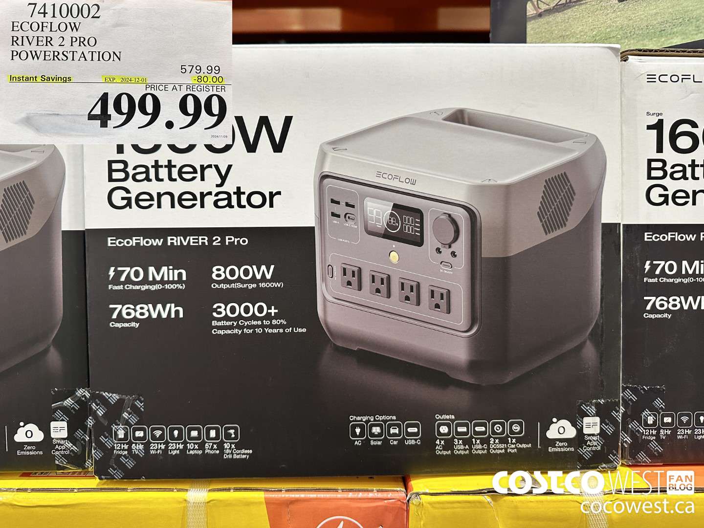 7410002 ECOFLOW RIVER 2 PRO POWERSTATION ($80.00 INSTANT SAVINGS EXPIRES ON 2024-12-01) $499.99