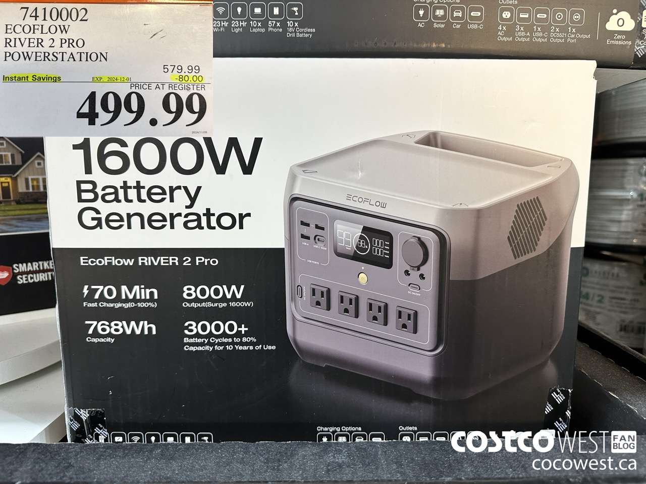 7410002 ECOFLOW RIVER 2 PRO POWERSTATION ($80.00 INSTANT SAVINGS EXPIRES ON 2024-12-01) $499.99