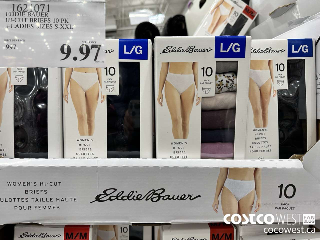 1621071 EDDIE BAUER HI-CUT BRIEF 10PK LADIES SIZES S-XXL $9.97