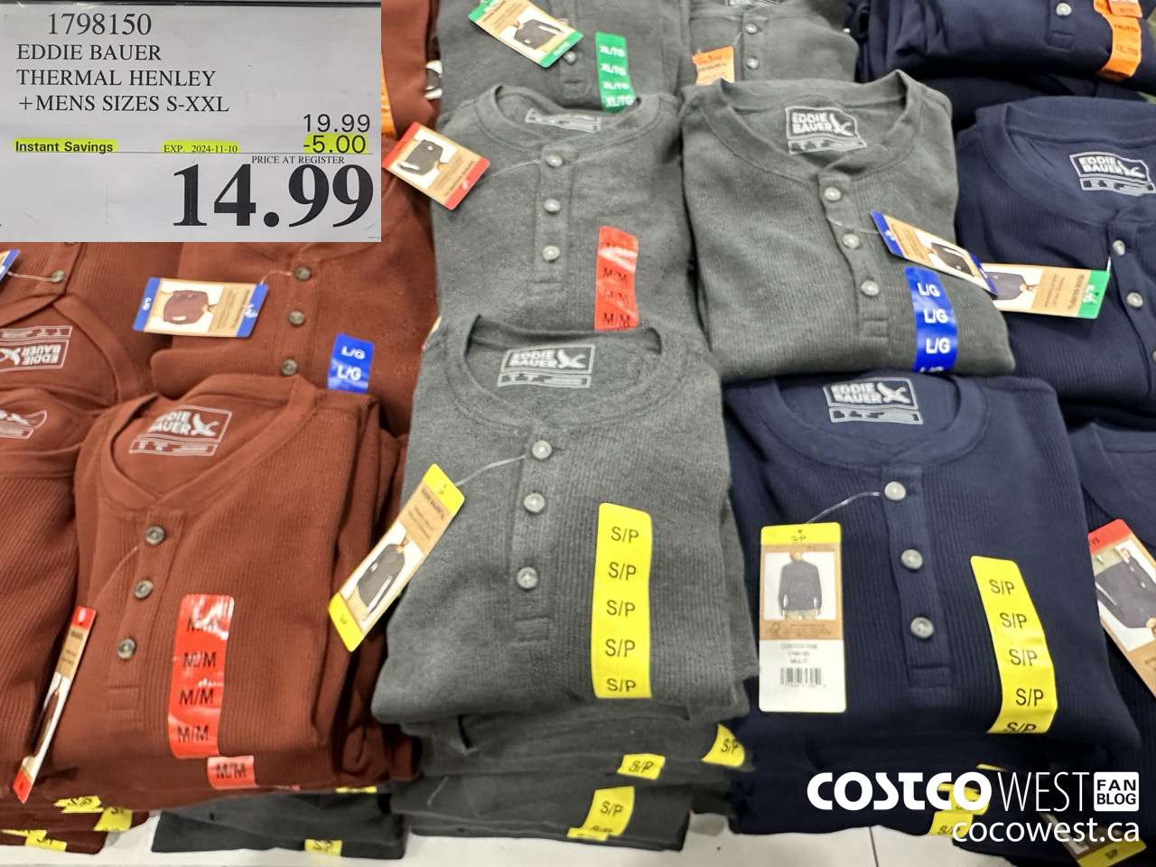 1798150 EDDIE BAUER THERMAL HENLEY MENS SIZES S-XXL ($5.00 INSTANT SAVINGS EXPIRES ON 2024-11-10) $14.99