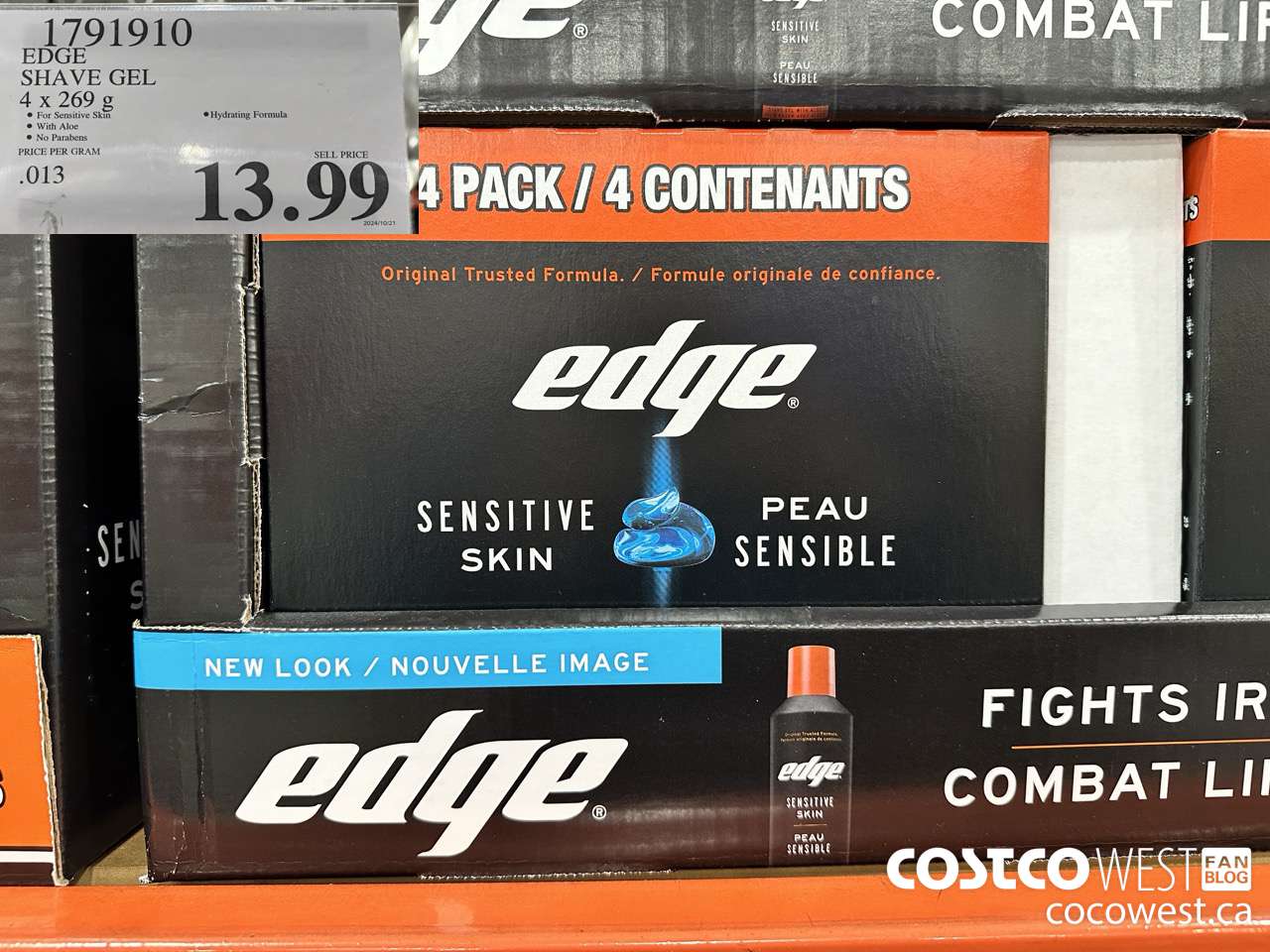 1791910 EDGE SHAVING GEL 4 X 269G $13.99