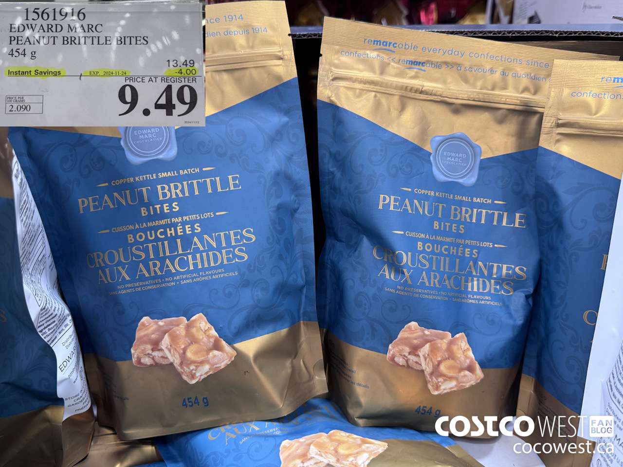 1561916 EDWARD MARC PEANUT BRITTLE BITES 16 OZ ($4.00 INSTANT SAVINGS EXPIRES ON 2024-11-24) $9.49