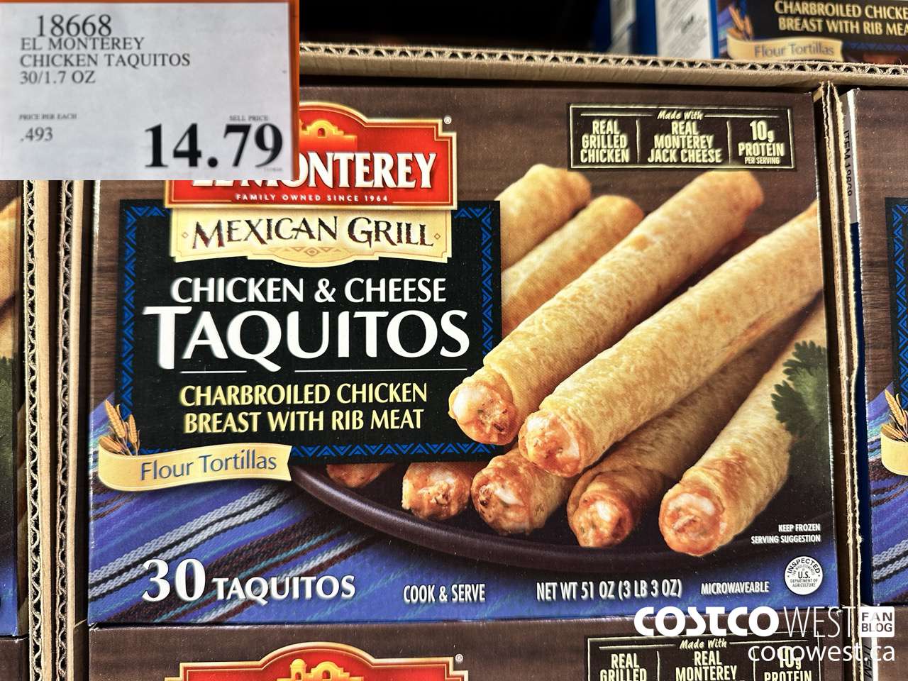 18668 EL MONTEREY CHICKEN TAQUITOS 30/1.7 OZ $14.79
