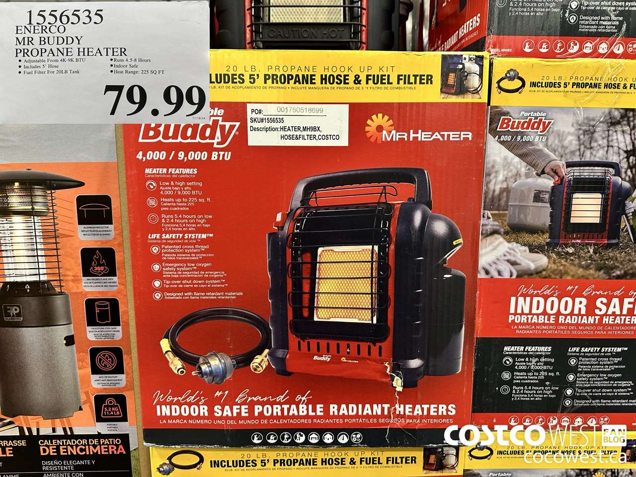 1556535 ENERCO MR BUDDY PROPANE HEATER $79.99