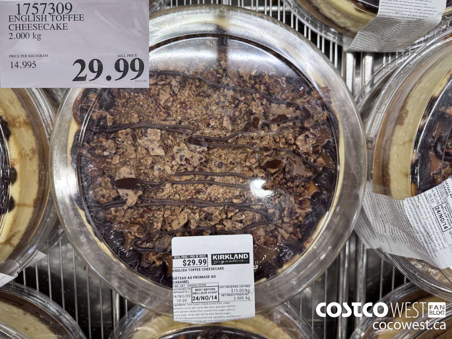 1757309 ENGLISH TOFFEE CHEESECAKE $29.99