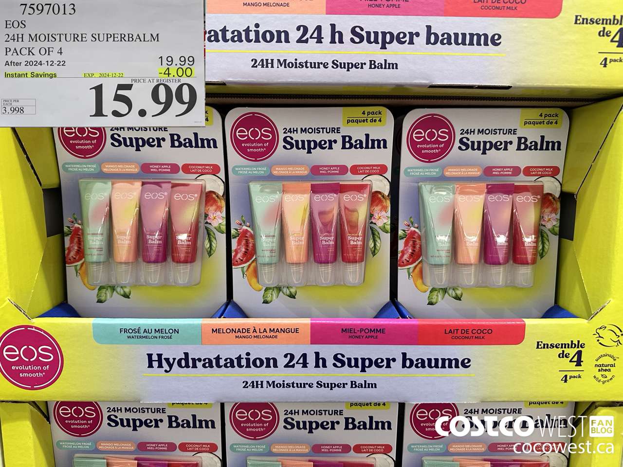 7597013 EOS 24H MOISTURE SUPERBALM PACK OF 4 ($4.00 INSTANT SAVINGS EXPIRES ON 2024-12-22) $15.99