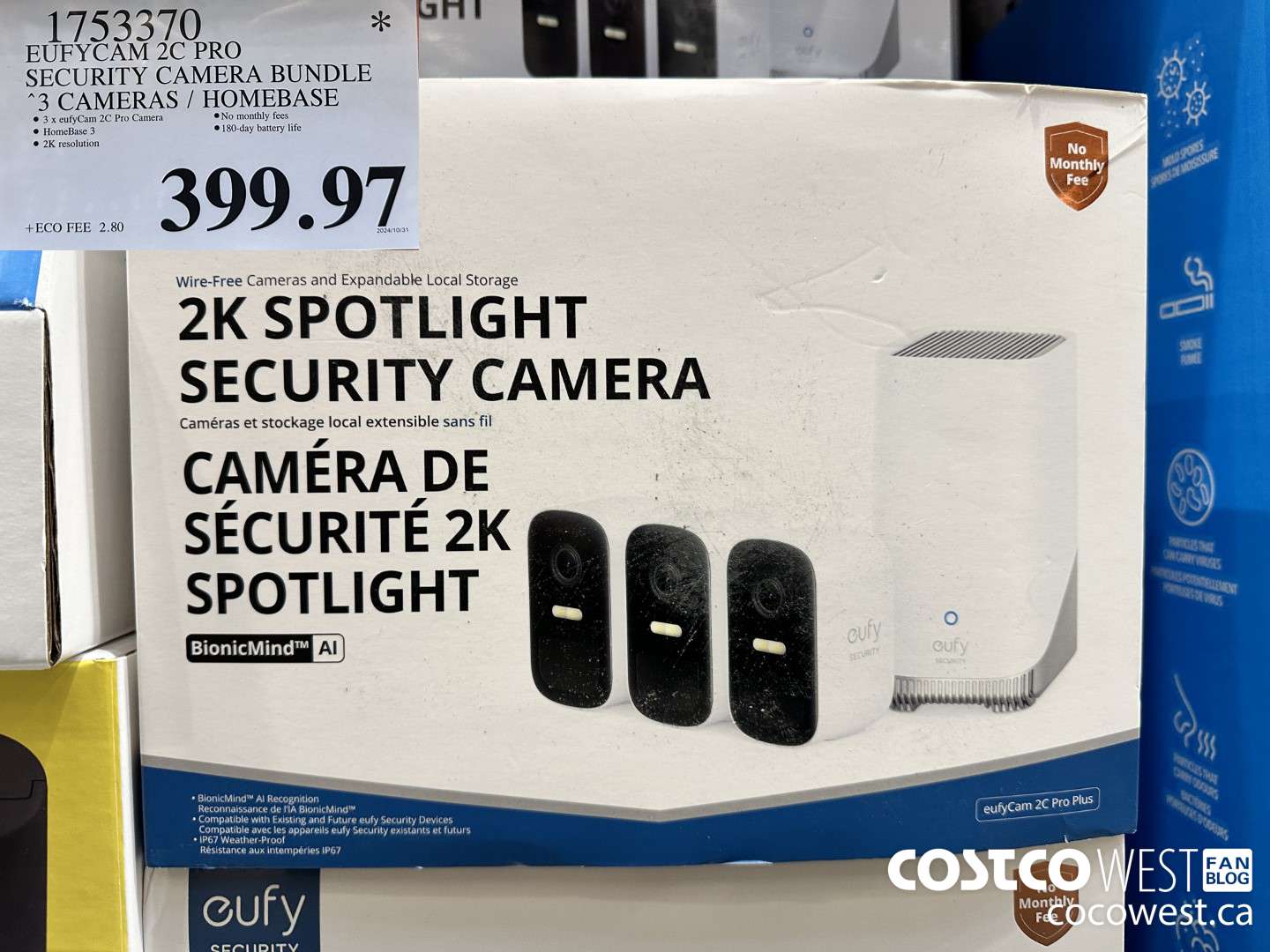 1753370 EUFYCAM 2C PRO SECURITY CAMERA BUNDLE 2 CAMERAS / HOMEBASE $399.97