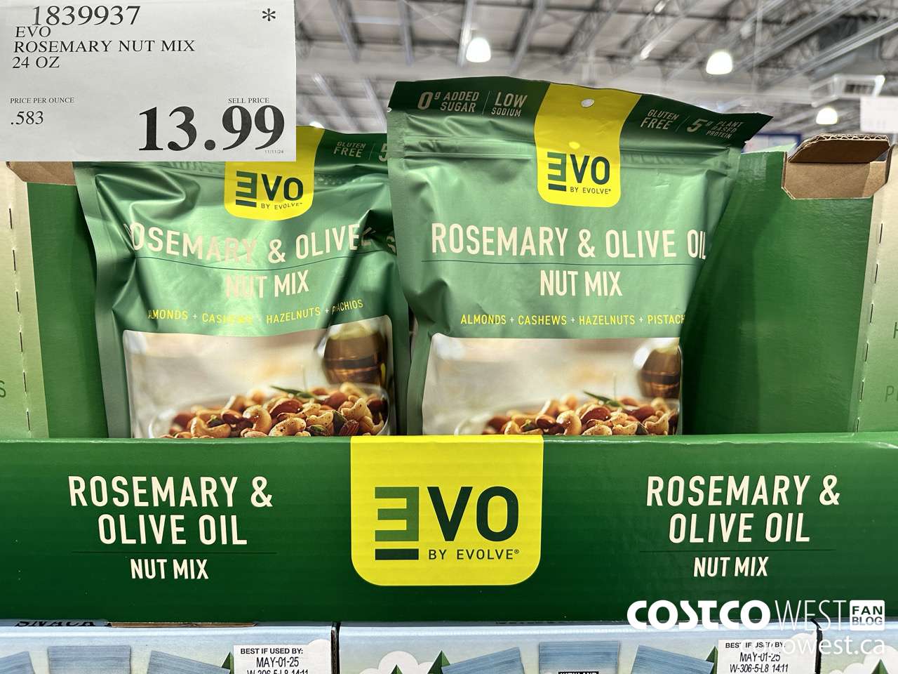 1839937 EVO ROSEMARY NUT MIX 24 OZ $13.99