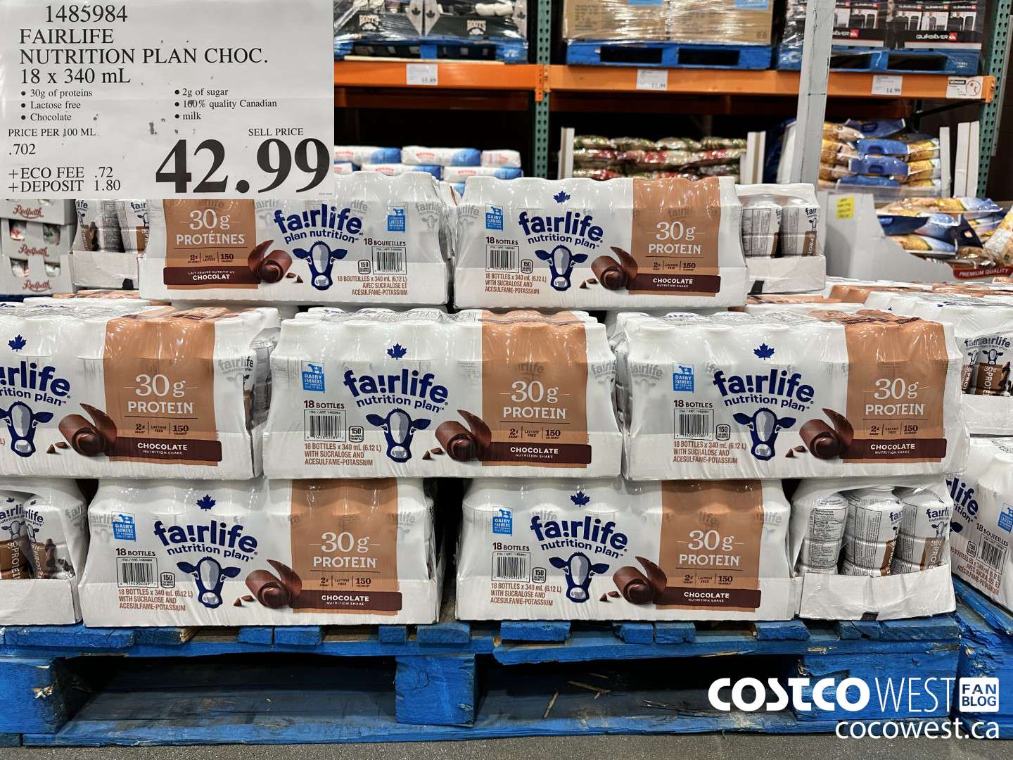 1485984 FAIRLIFE PROTEIN SHAKE CHOCOLATE 11.5 FL OZ/18 PK $42.99