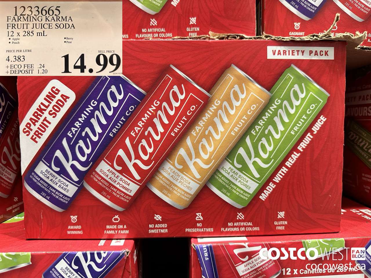 1233665 FARMING KARMA FRUIT JUICE SODA 12 X 285ML $14.99