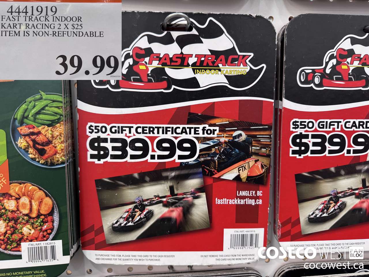 4441919 FAST TRACK INDOOR KART RACING 2 X $25 GIFT CERTIFICATES $39.99