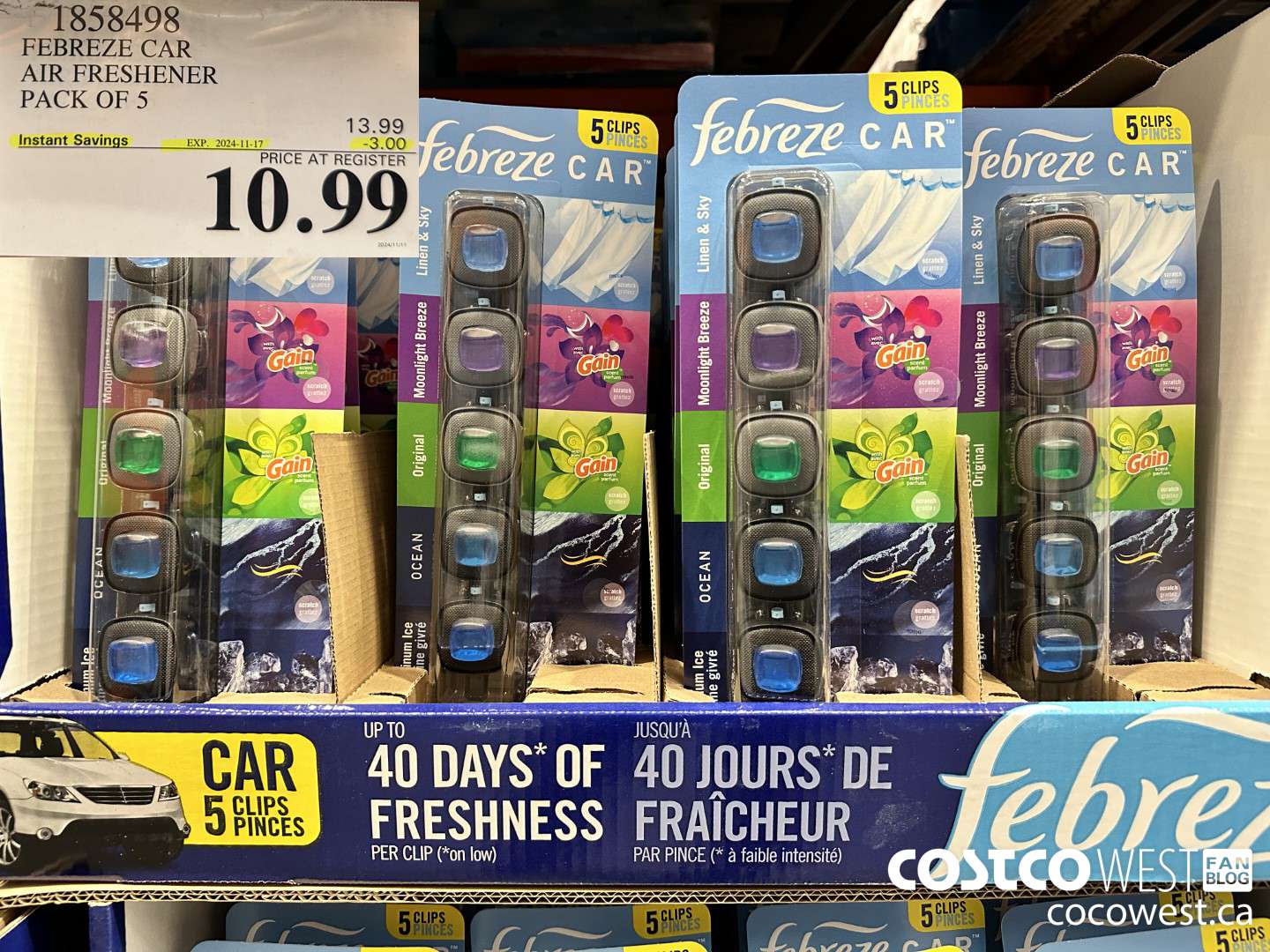 1858498 FEBREZE CAR AIR FRESHENER PACK OF 5 ($3.00 INSTANT SAVINGS EXPIRES ON 2024-11-17) $10.99
