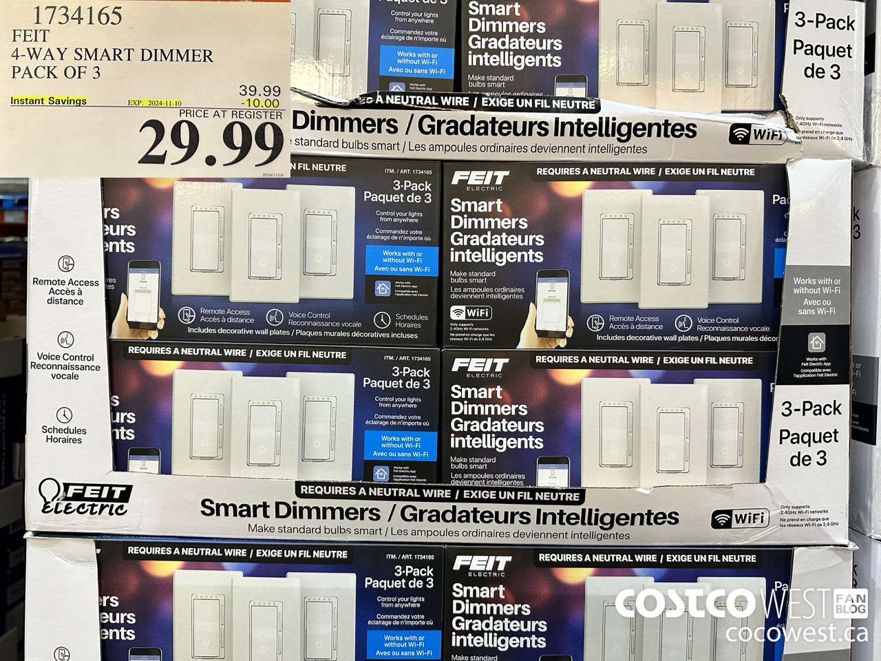 1734165 FEIT SMART DIMMER 3PK ($10.00 INSTANT SAVINGS EXPIRES ON 2024-11-10) $29.99