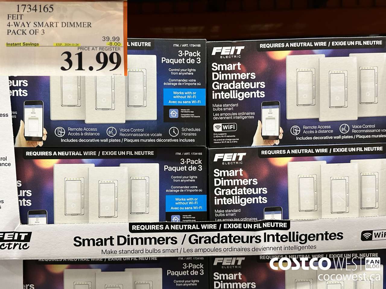 1734165 FEIT SMART DIMMER 3PK ($8.00 INSTANT SAVINGS EXPIRES ON 2024-11-24) $31.99