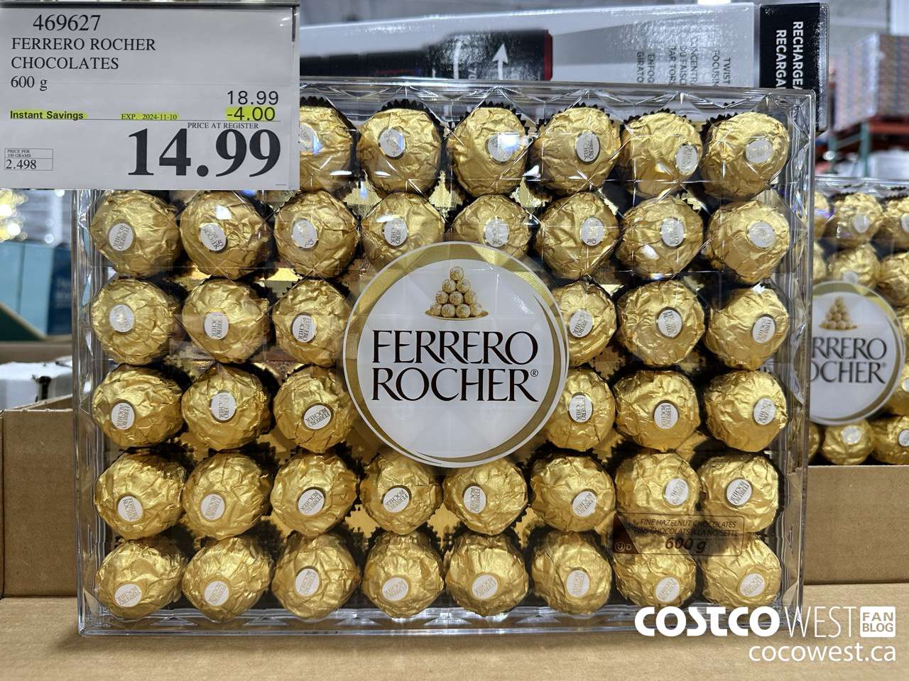 469627 FERRERO ROCHER CHOCOLATES 600 G ($4.00 INSTANT SAVINGS EXPIRES ON 2024-11-10) $14.99