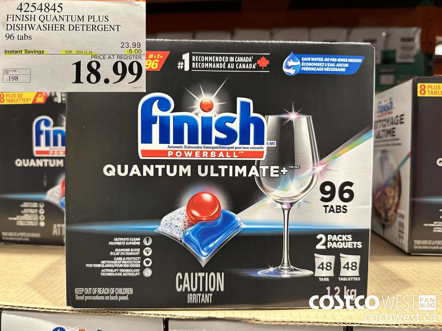 4254845 FINISH QUANTUM PLUS DISHWASHER DETERGENT 96 TABS ($5.00 INSTANT SAVINGS EXPIRES ON 2024-11-24) $18.99