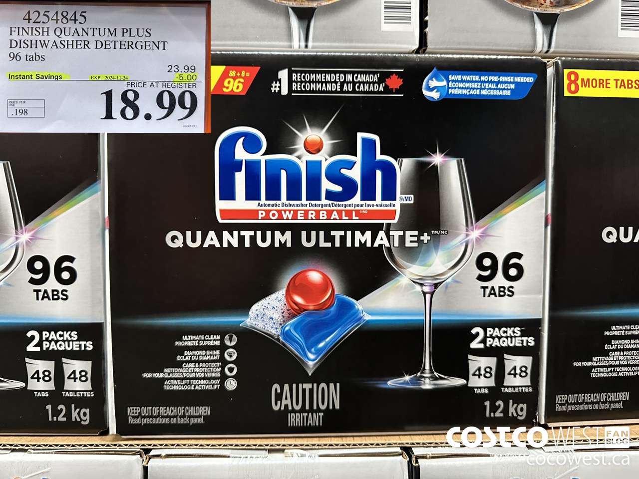 4254845 FINISH QUANTUM PLUS DISHWASHER DETERGENT 96 TABS ($5.00 INSTANT SAVINGS EXPIRES ON 2024-11-24) $18.99