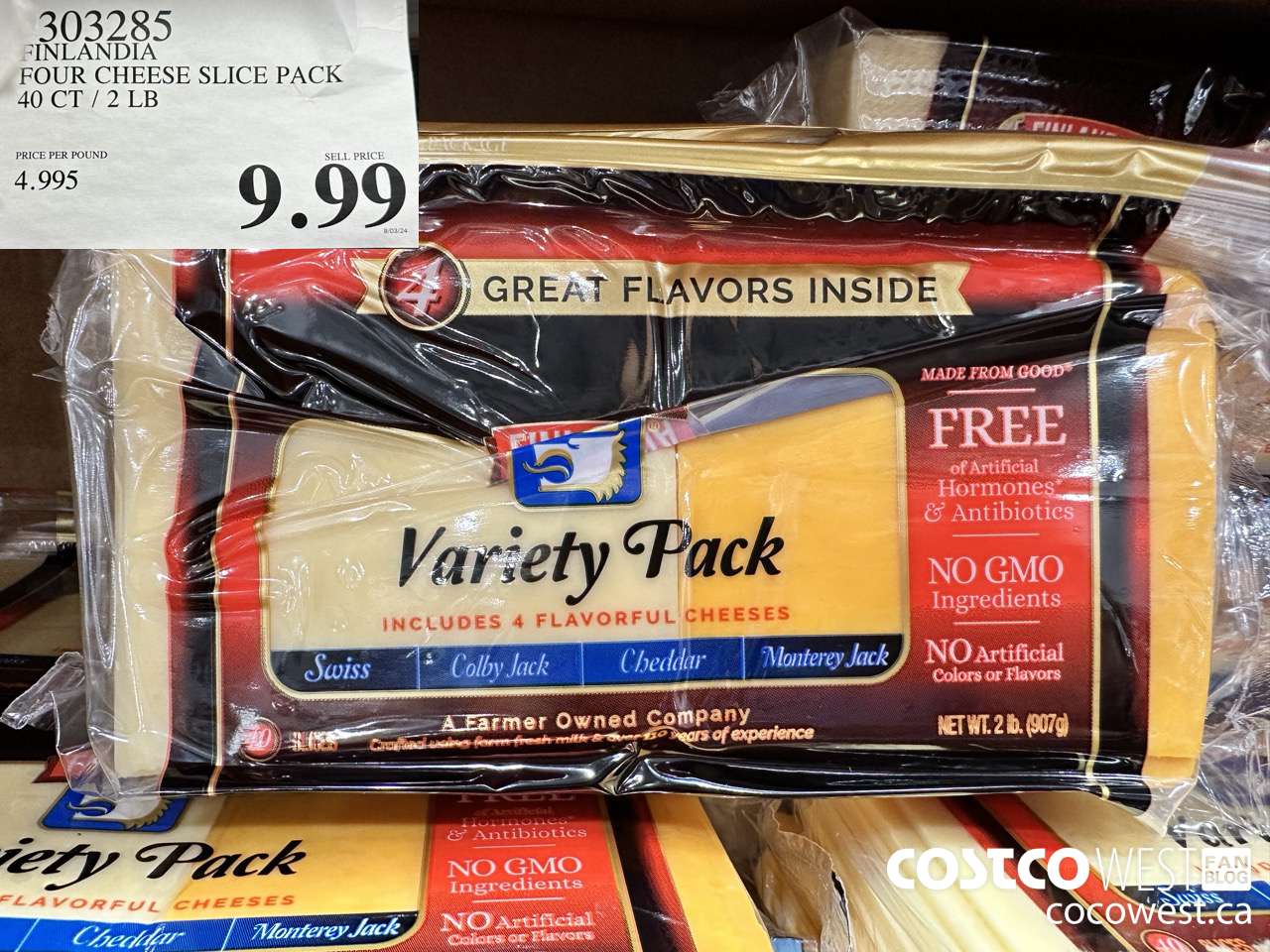 303285 FINLANDIA FOUR CHEESE SLICE PACK 40 CT / 2 LBS $9.99