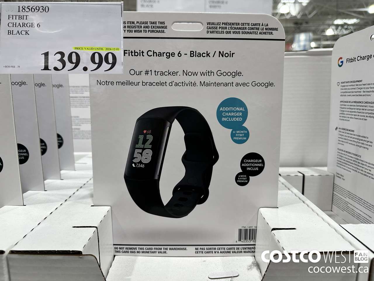 1856930 FITBIT CHARGE 6 BLACK (EXPIRES ON 2024-12-01) $139.99