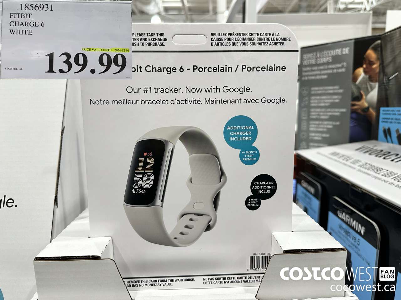 1856931 FITBIT CHARGE 6 WHITE (EXPIRES ON 2024-12-01) $139.99