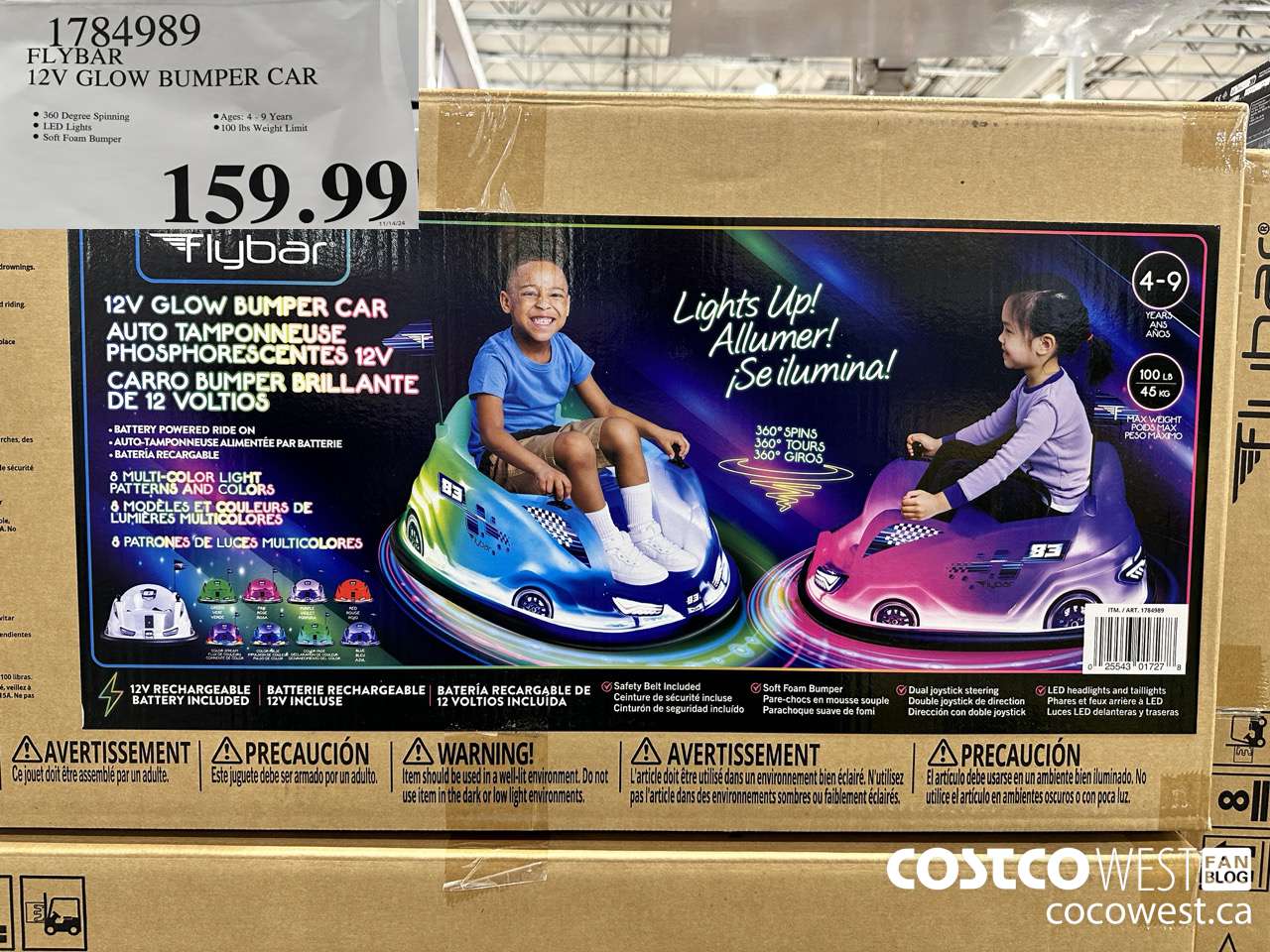 1784989 FLYBAR 12V GLOW BUMPER CAR $159.99