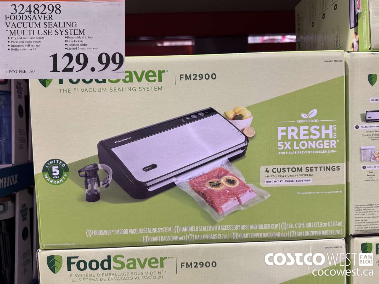 3248298 FOODSAVER VACUUM SEALING SYSTEM $129.99