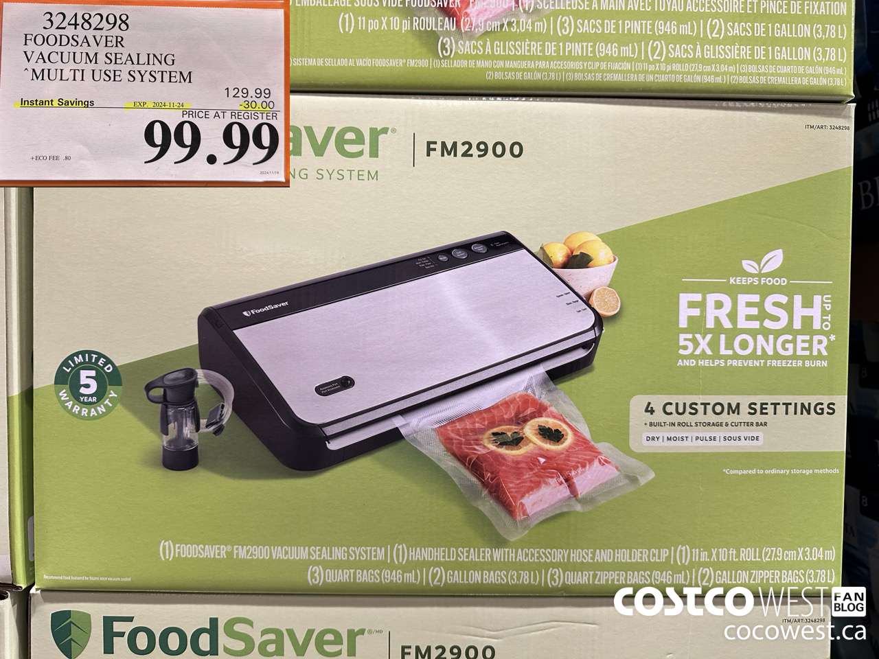 3248298 FOODSAVER VACUUM SEALING SYSTEM ($30.00 INSTANT SAVINGS EXPIRES ON 2024-11-24) $99.99