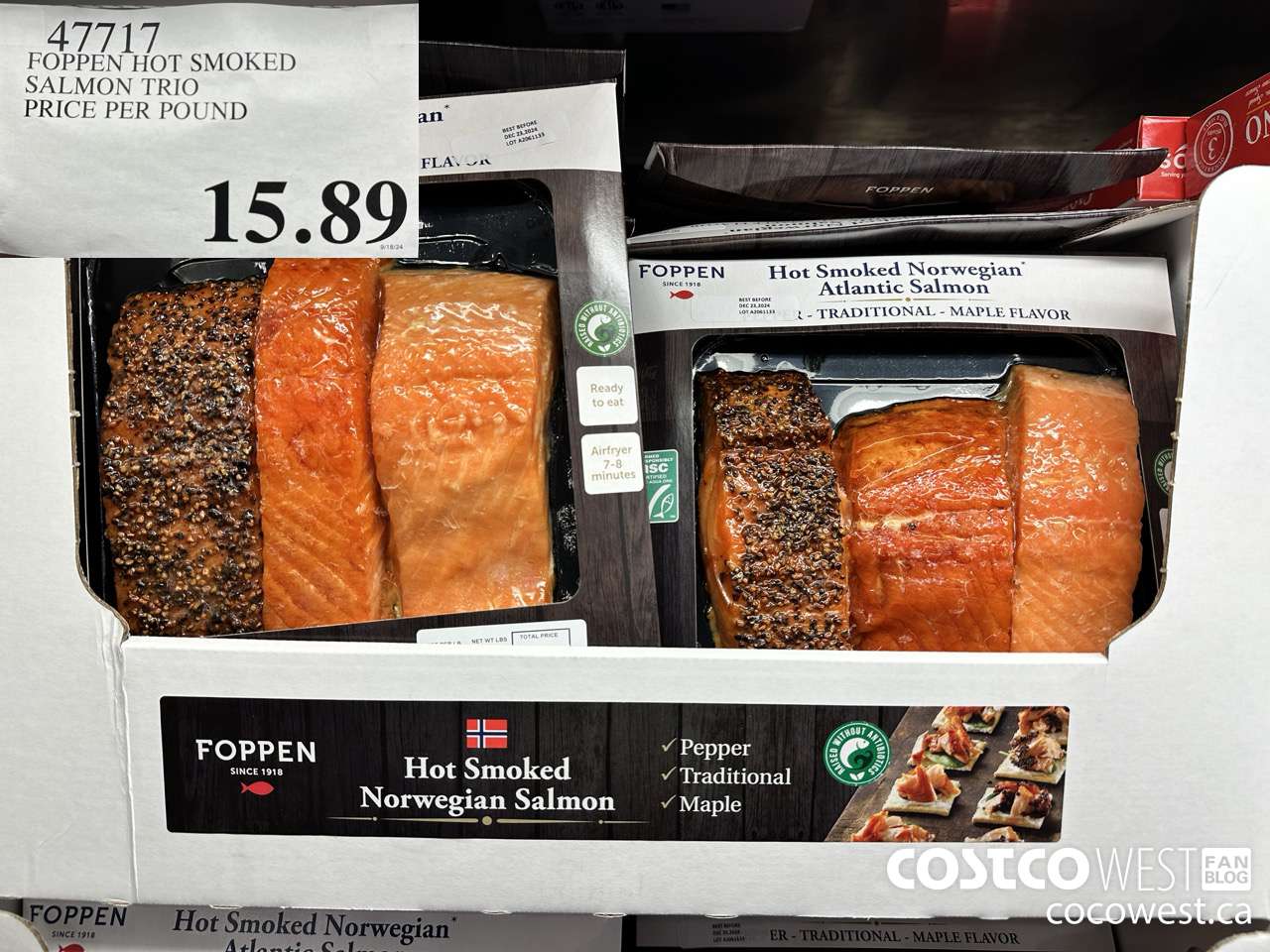 47717 FOPPEN HOT SMOKED SALMON TRIO PRICE PER POUND $15.89