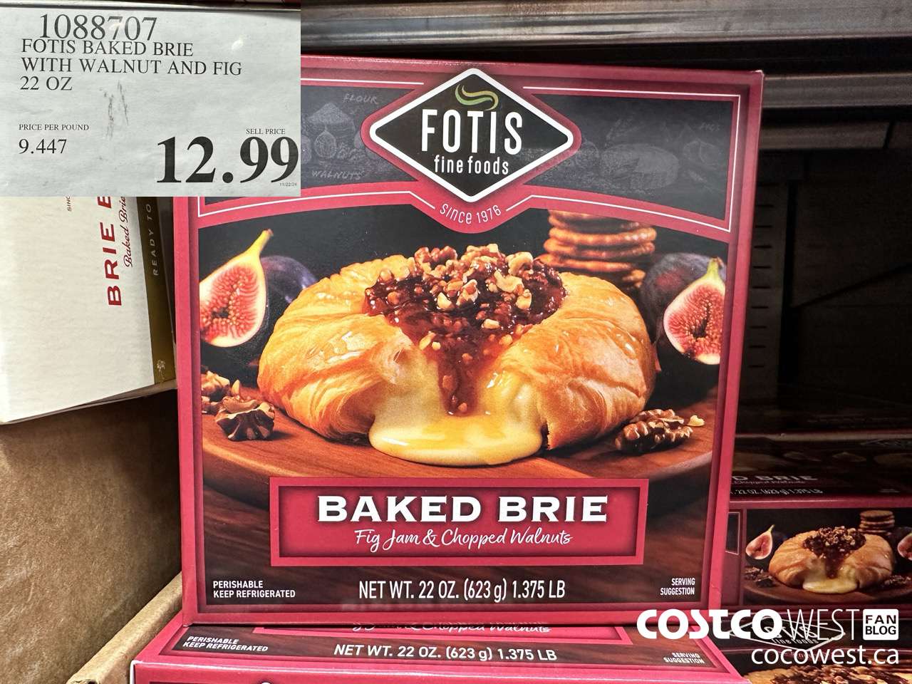 1088707 FOTIS BAKED BRIE WITH WALNUT AND FIG 22 OZ $12.99