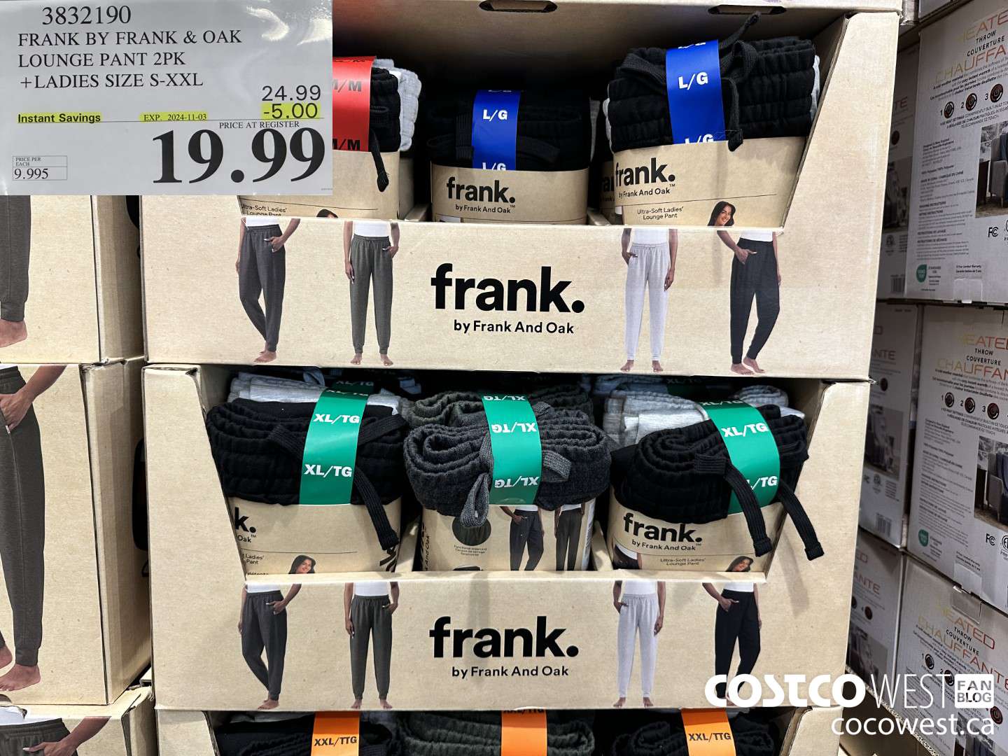 3832190 FRANK BY FRANK & OAK LOUNGE PANT 2PK LADIES SIZE S-XXL ($5.00 INSTANT SAVINGS EXPIRES ON 2024-11-03) $19.99