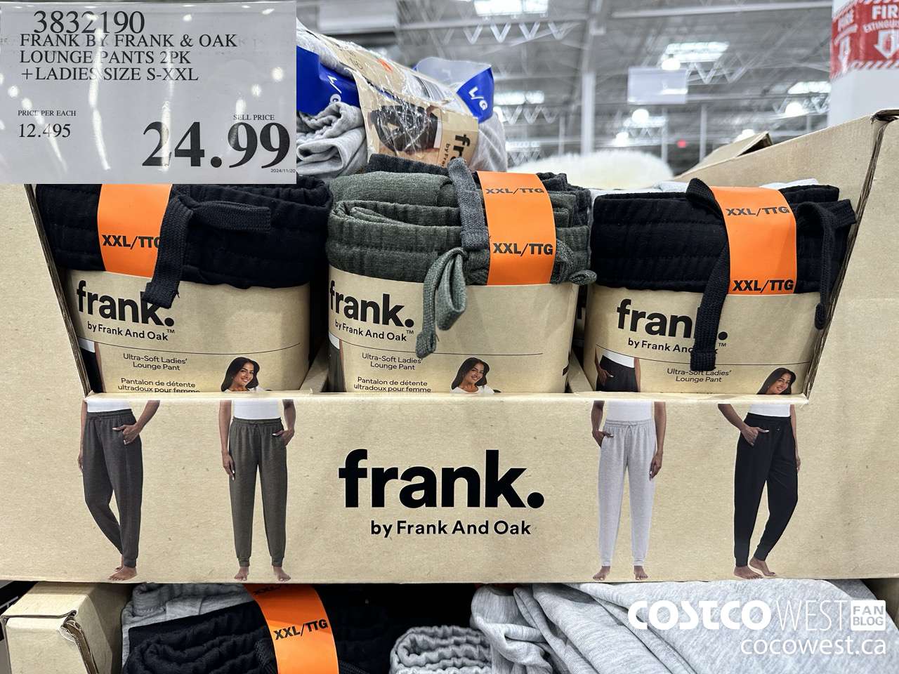 3832190 FRANK BY FRANK & OAK LOUNGE PANT 2PK LADIES SIZE S-XXL $24.99