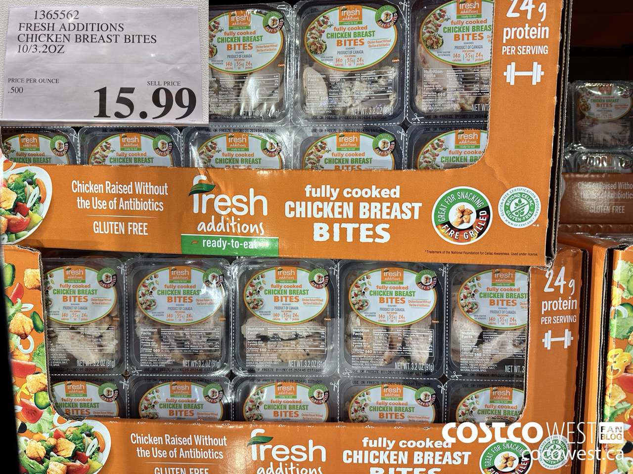 1365562 FRESH ADDITIONS CHICKEN BREAST BITES 10 PACK 3.2OZ EACH $15.99