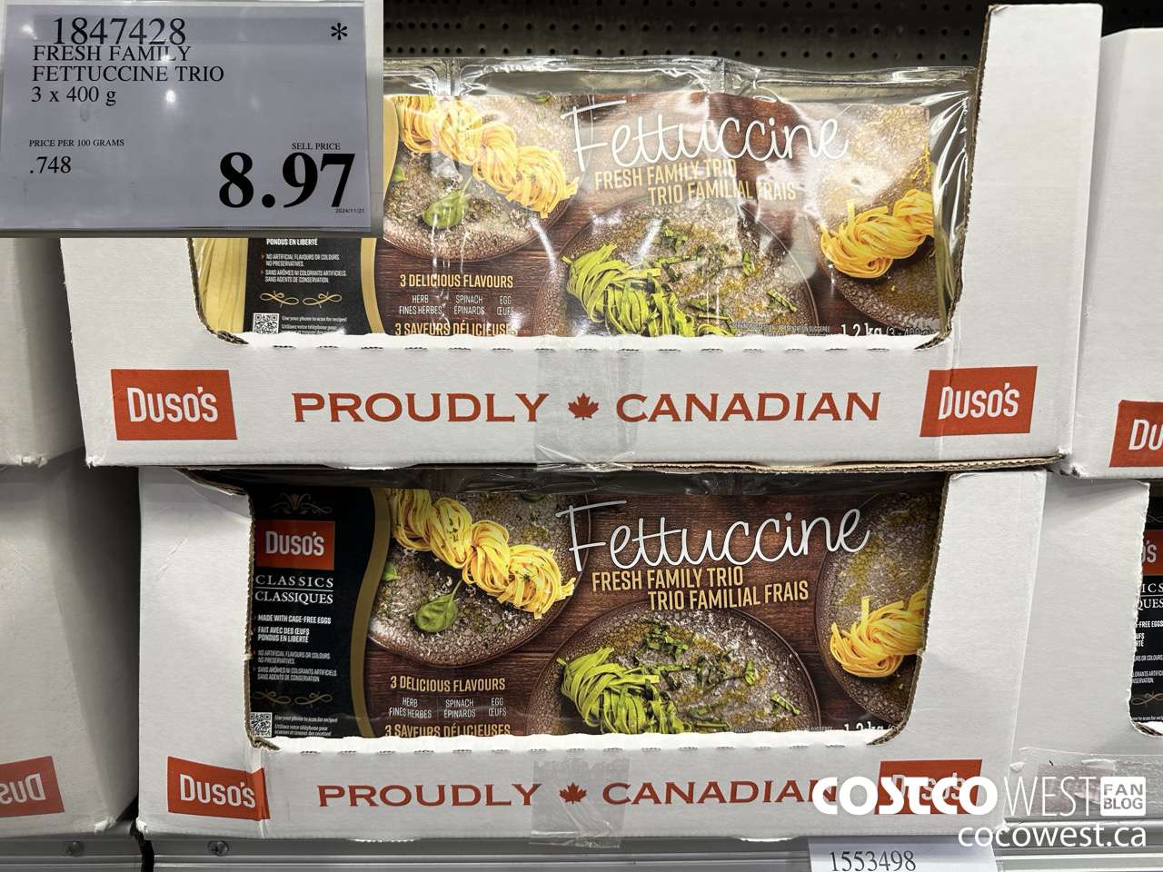 1847428 FRESH FAMILY FETTUCCINE TRIO 3 X 400G $8.97