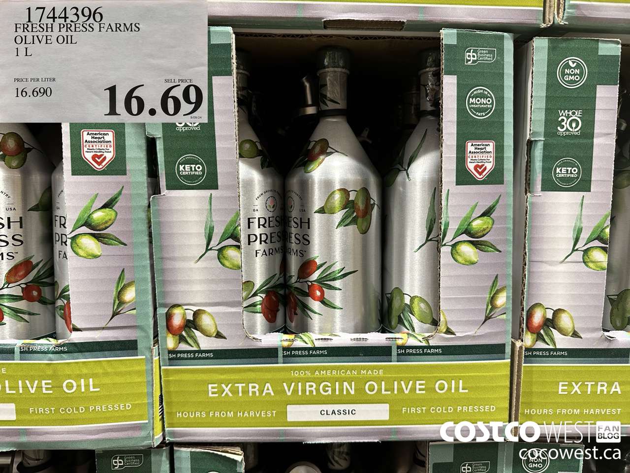 1744396 FRESH PRESS FARMS OLIVE OIL 1L $16.69